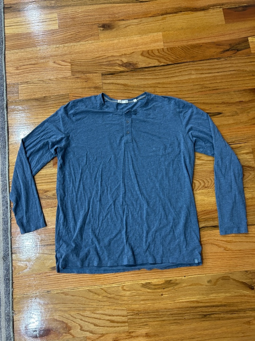 Men's Long Sleeve Henley Shirt in Heather Blue